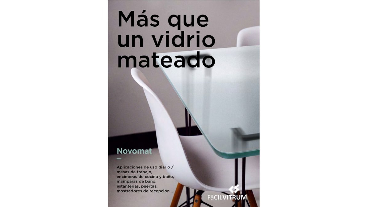 Portada Catálogo NOVOMAT vidrio mate de alta calidad. Vidrio decorativo técnico. Fácilvitrum