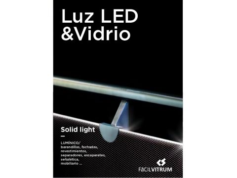 Portada catálogo vidrio Solid Light luz LED. Fácilvitrum